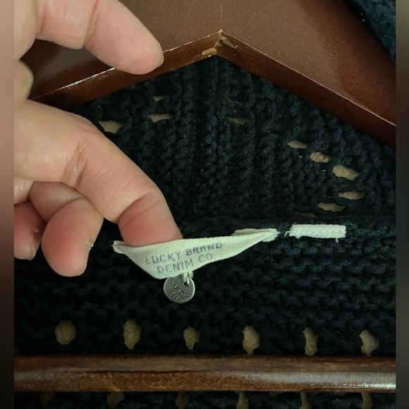 Lucky Brand Denim Co. black crochet cardigan - Picture 4 of 7